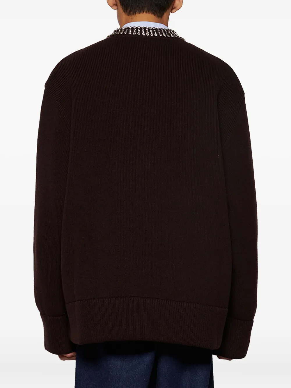 Gucci Vest met verfraaide kraag Bruin