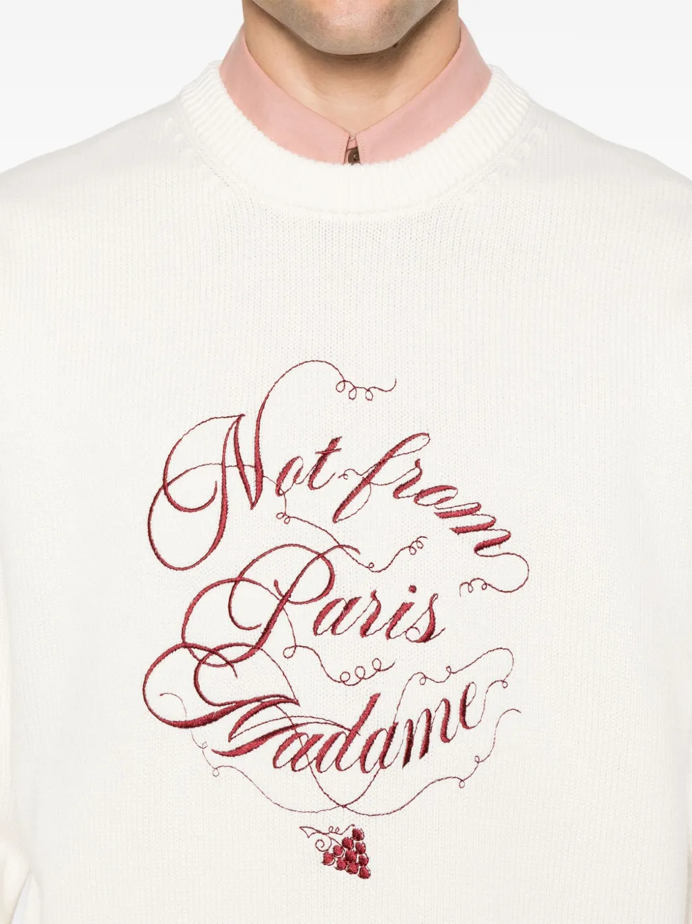 Drôle De Monsieur Le Slogan Vignes trui Beige