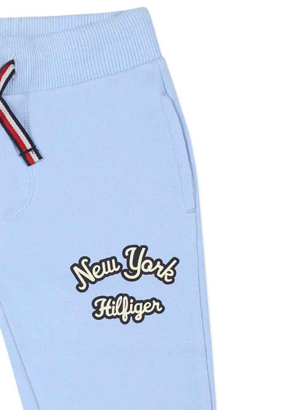 Shop Tommy Hilfiger Junior Logo-print Track Pants In Blue