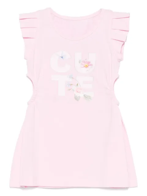 Lapin House slogan-print dress