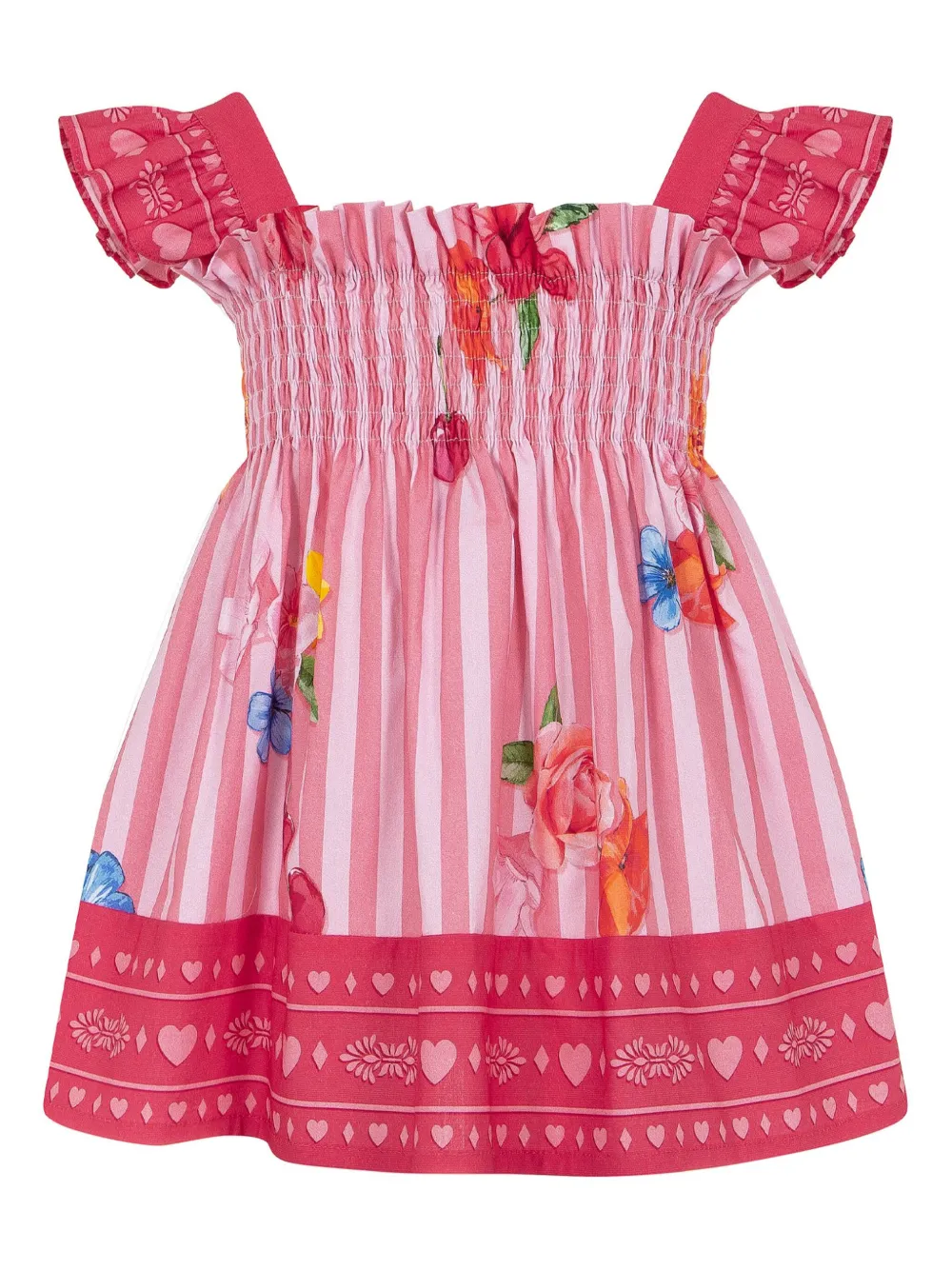 Lapin House Gestreepte mini-jurk Roze