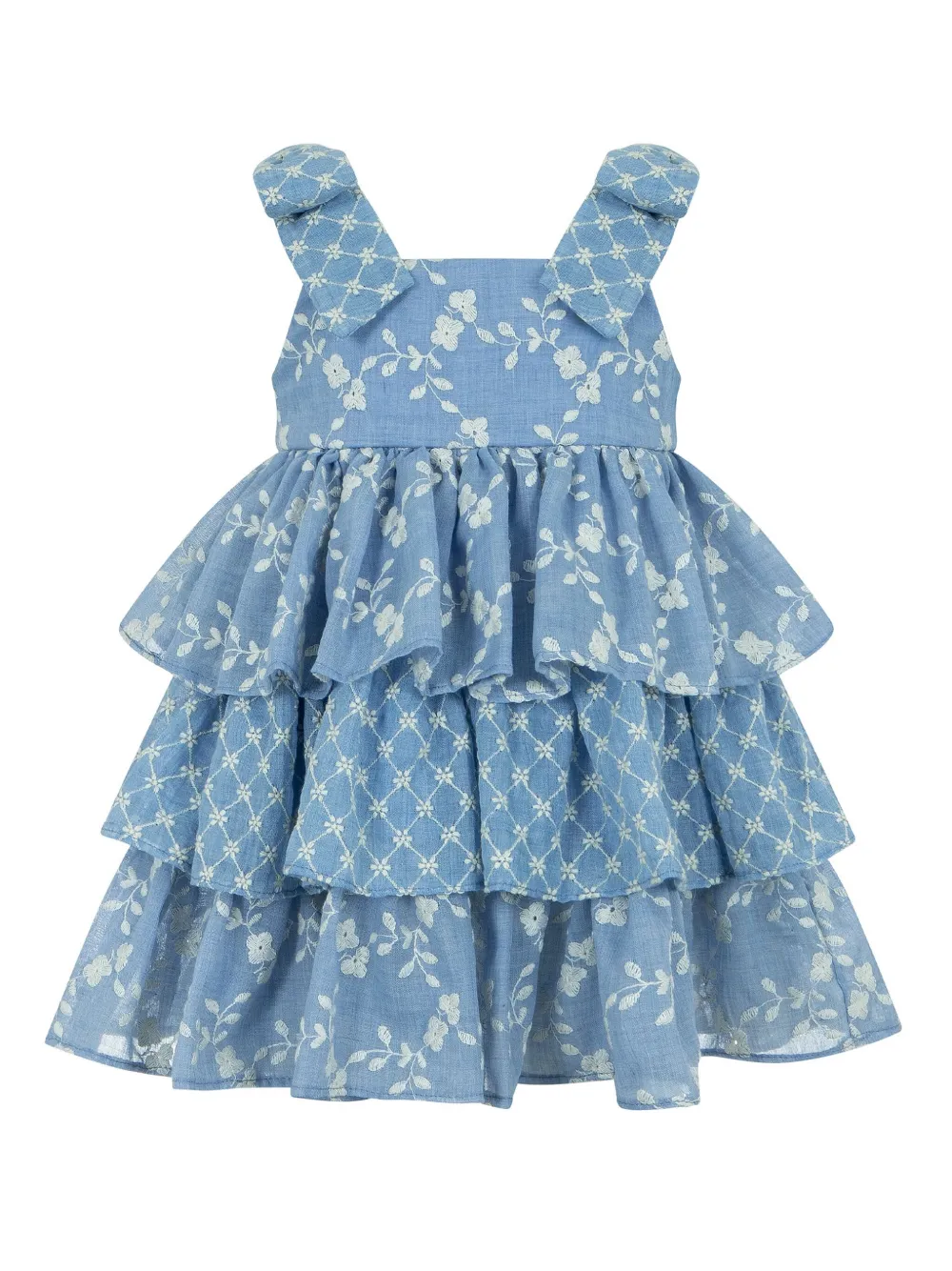 Lapin House Mini-jurk met bloe print Blauw