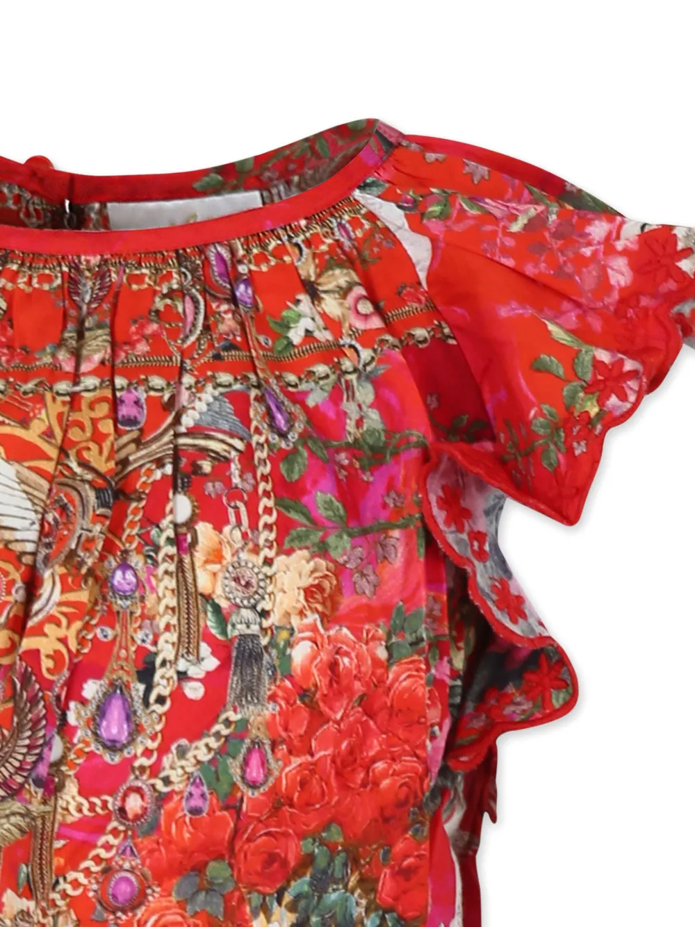 Camilla Kids Shirt met franje mouwen Rood