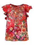 Camilla Kids frilled-sleeve blouse - Red