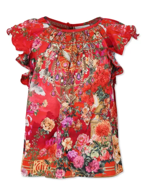 Camilla Kids blusa con volantes en las mangas