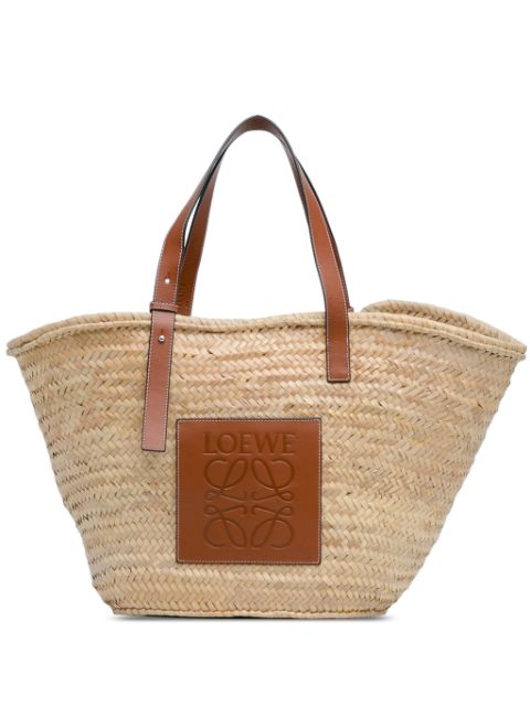 Loewe 2010-2023 Large Palm Leaf and Calfskin Basket tote bag Women