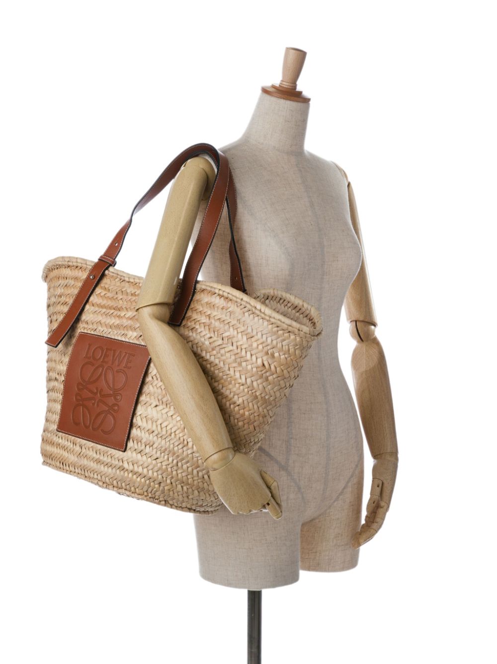 Loewe 2010-2023 Large Palm Leaf and Calfskin Basket tote bag Women