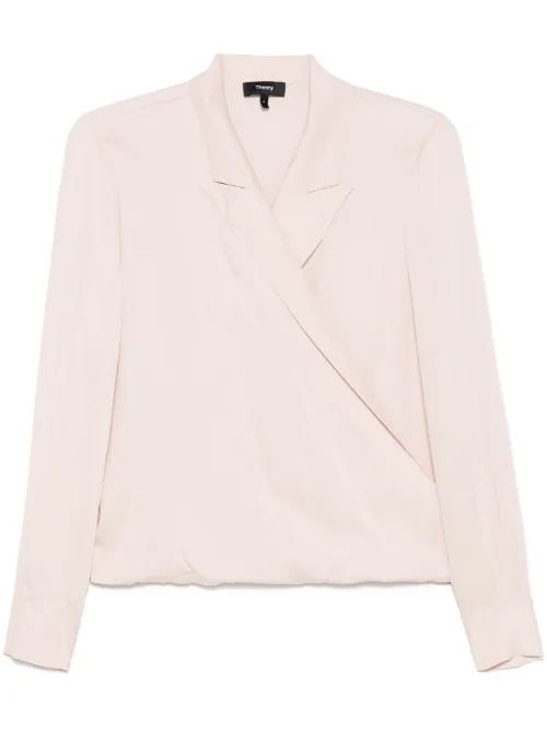 Blouse cache-cœur à revers pointus - Theory - Modalova
