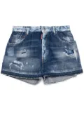 DSQUARED2 distressed-effect denim shorts - Blue