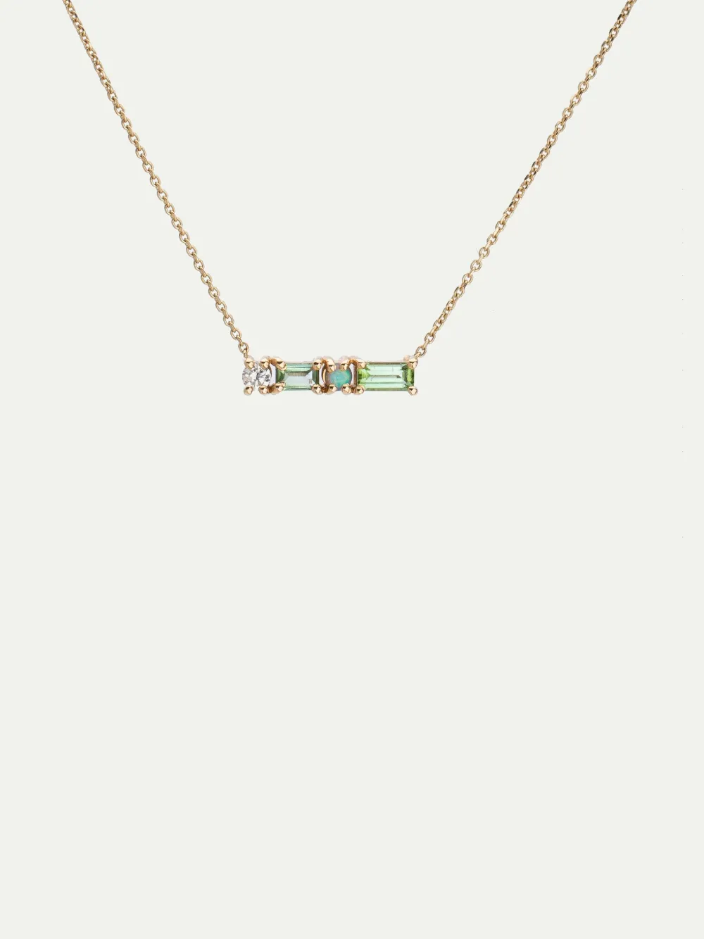 WWAKE 14kt yellow gold Pillar tourmaline necklace - Goud