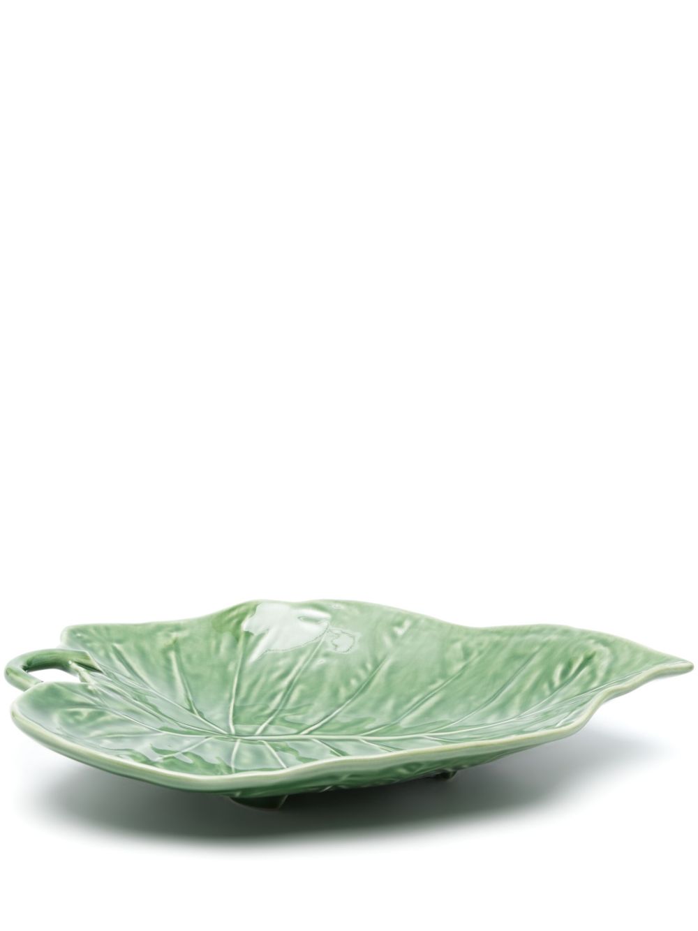 Bordallo Pinheiro small Leaf Sunflower platter (30cm x 21cm) - Green