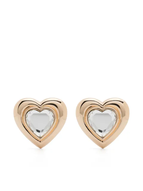 Self-Portrait crystal heart earrings