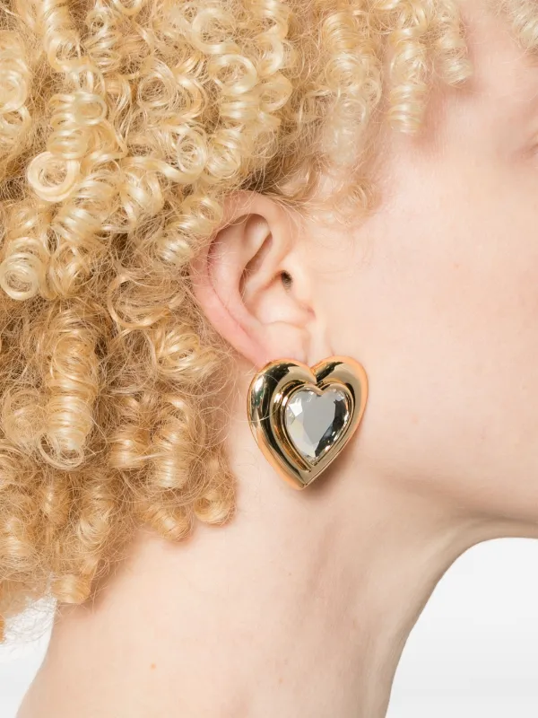 【送料&関税込】self-portrait Gold Crystal Heart Earrings ☆関税込み☆【SELF PORTRAIT】Gold Crystal Heart Earrings