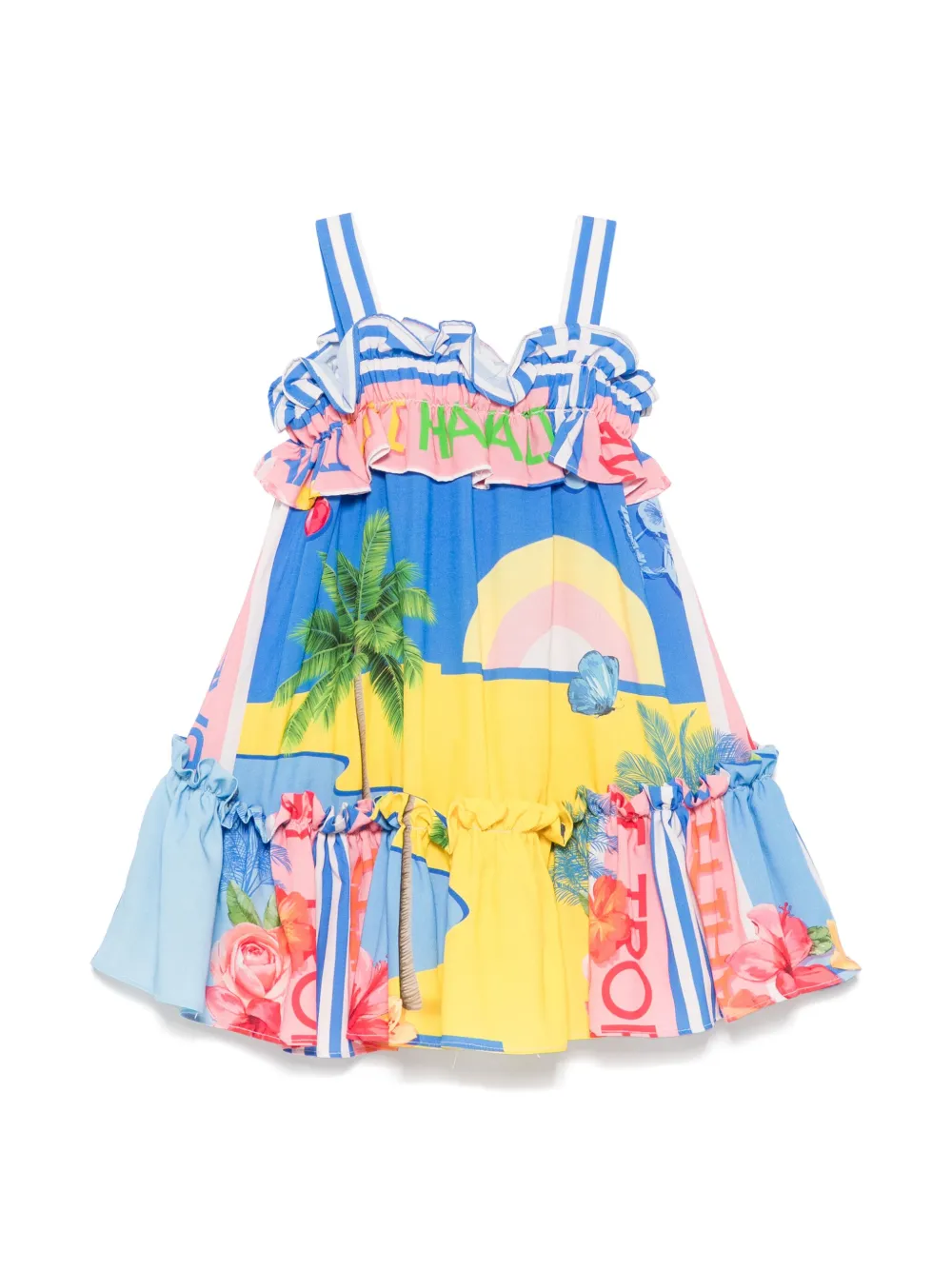 Lapin House Jurk met print - Blauw