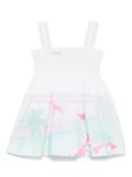 Lapin House beach-print dress - White