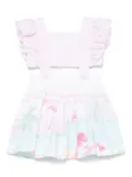 Lapin House beach-print dress - White