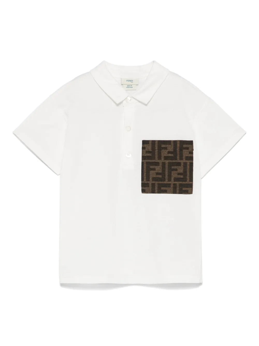 Fendi Kids Poloshirt met FF jacquard Wit