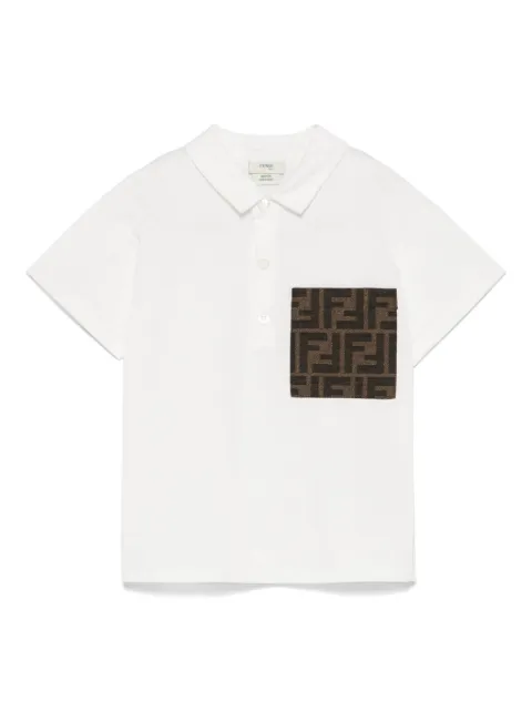Fendi Kids Camisa polo de jacquard FF