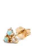 WWAKE 14kt recycled yellow gold opal and diamond single earring