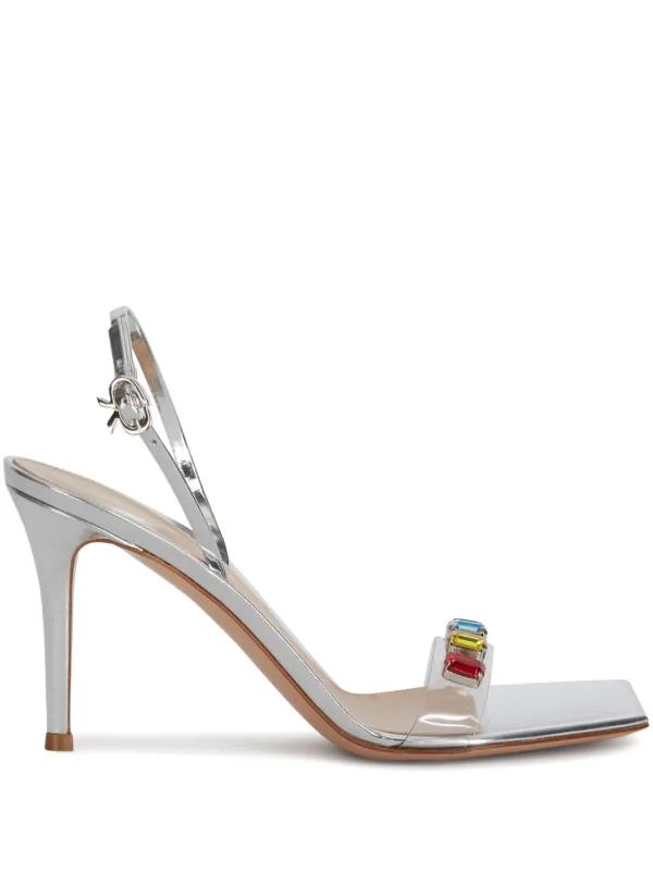 Gianvito Rossi 105mm Crystal-embellished Sandals in Silver