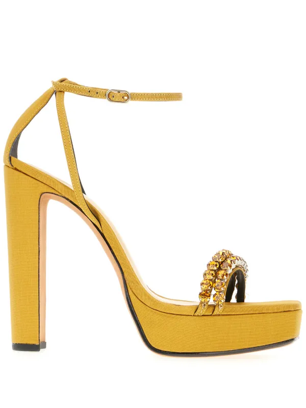 Alexandre Birman 130mm rhinestone embellished Sandals Yellow FARFETCH PH