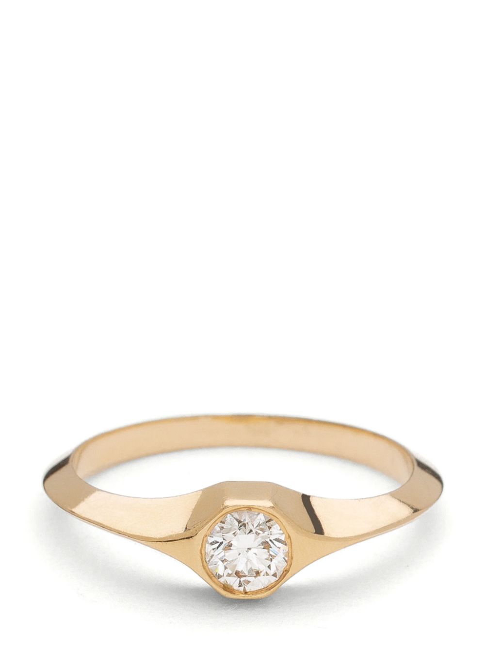 14kt recycled yellow gold diamond signet ring