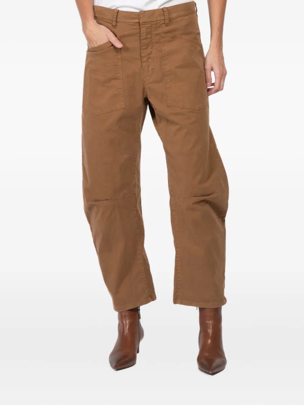 Shop Nili Lotan Shon Utility-pocket Trousers In Brown