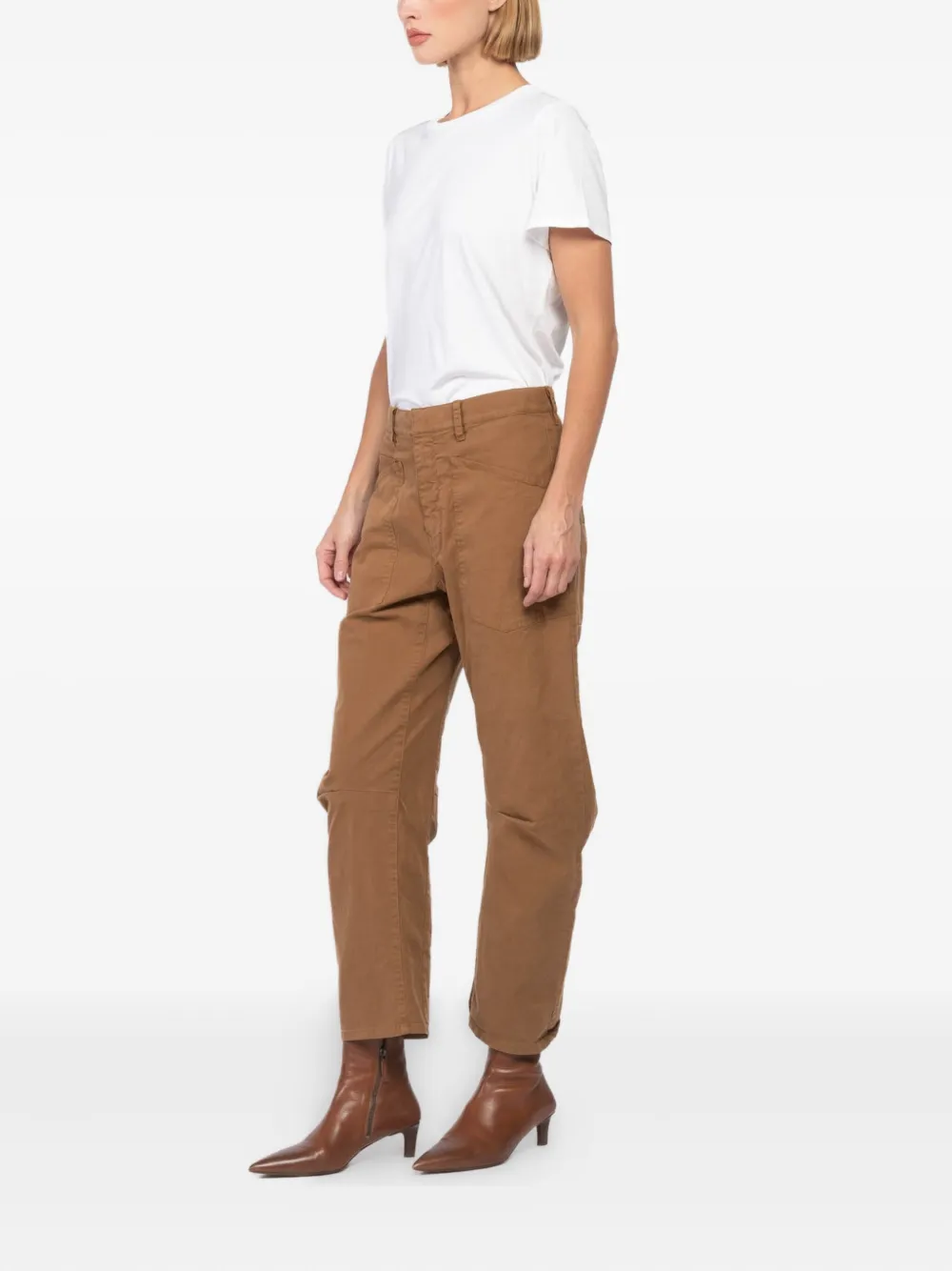 Shop Nili Lotan Shon Utility-pocket Trousers In Brown
