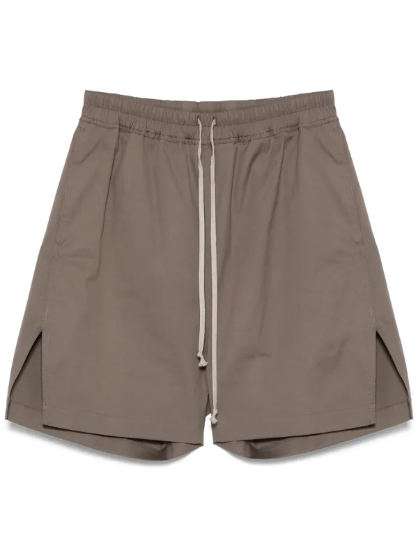 Beige Hollywood Long Boxers Butt Zipp Shorts by Rick Owens