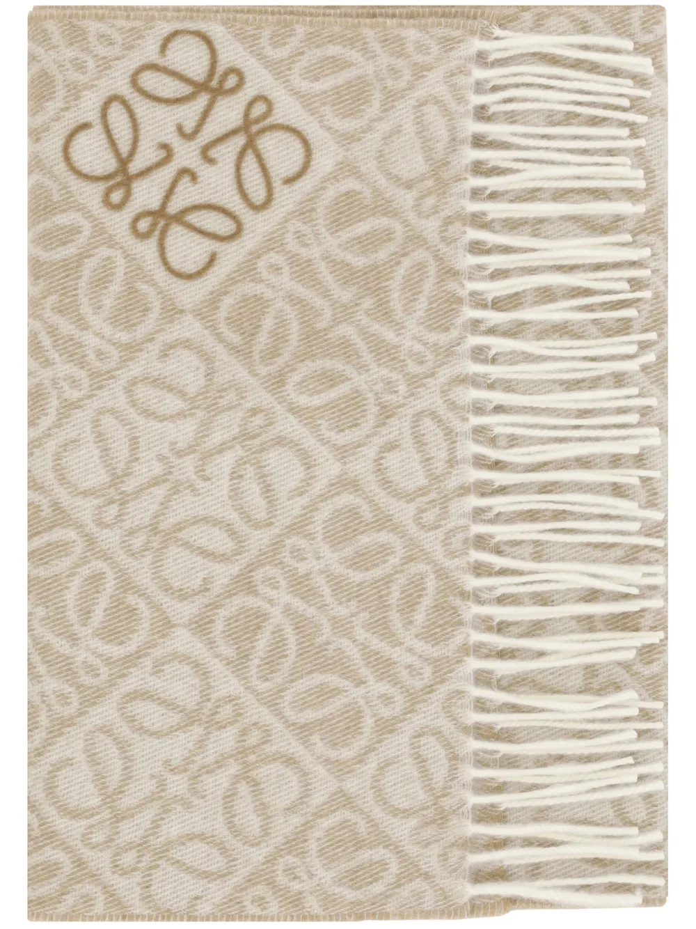 Loewe Anagram Scarf In Neutrals