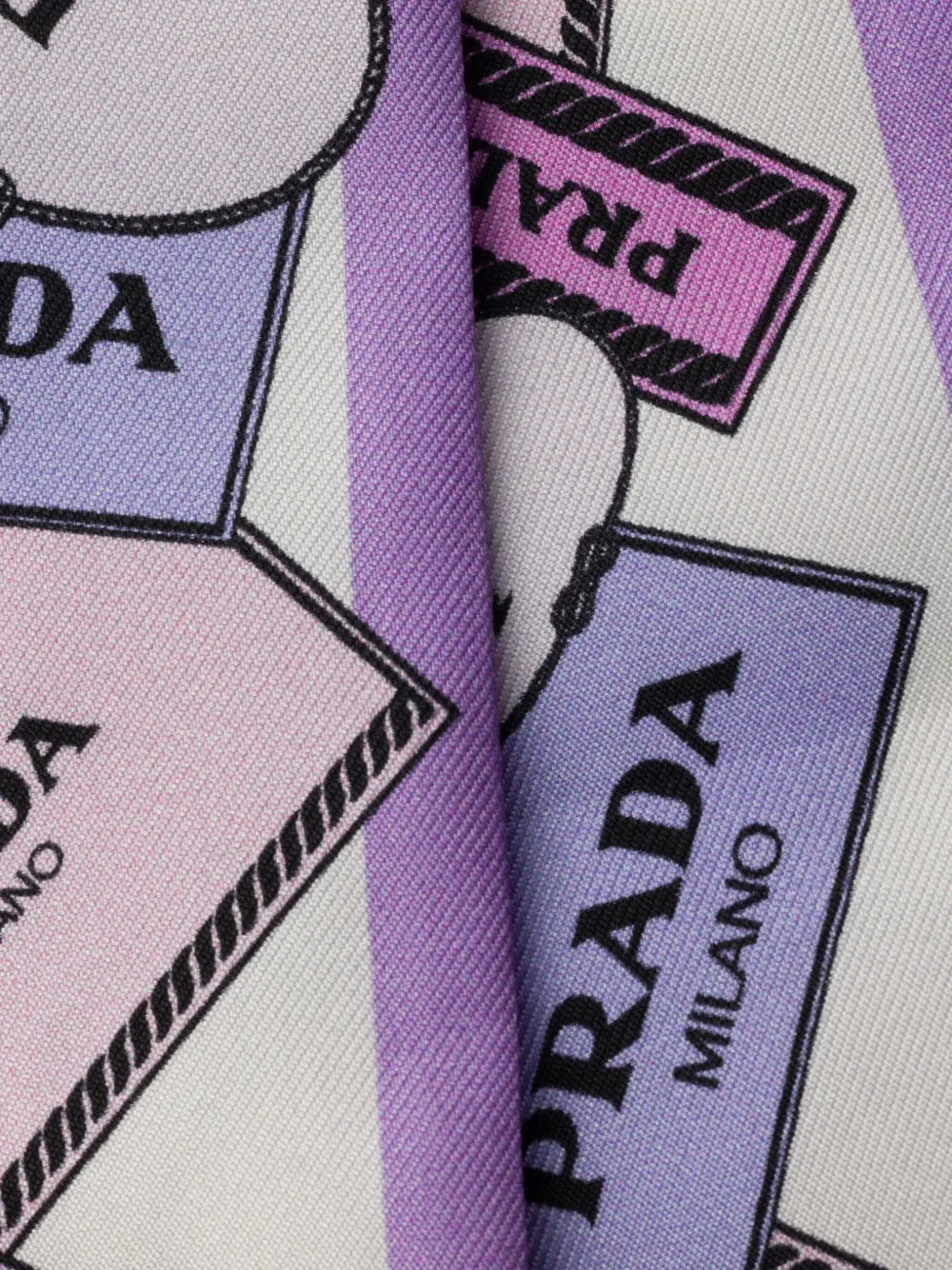 Prada Twill sjaal met print Paars