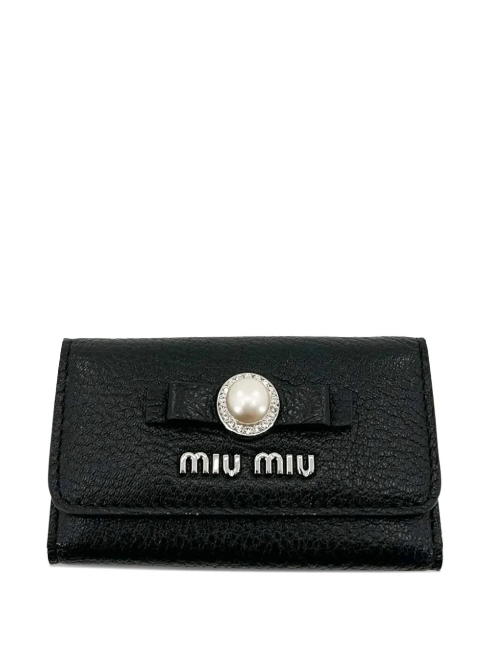 Miu Miu Leather Cardholder In Black