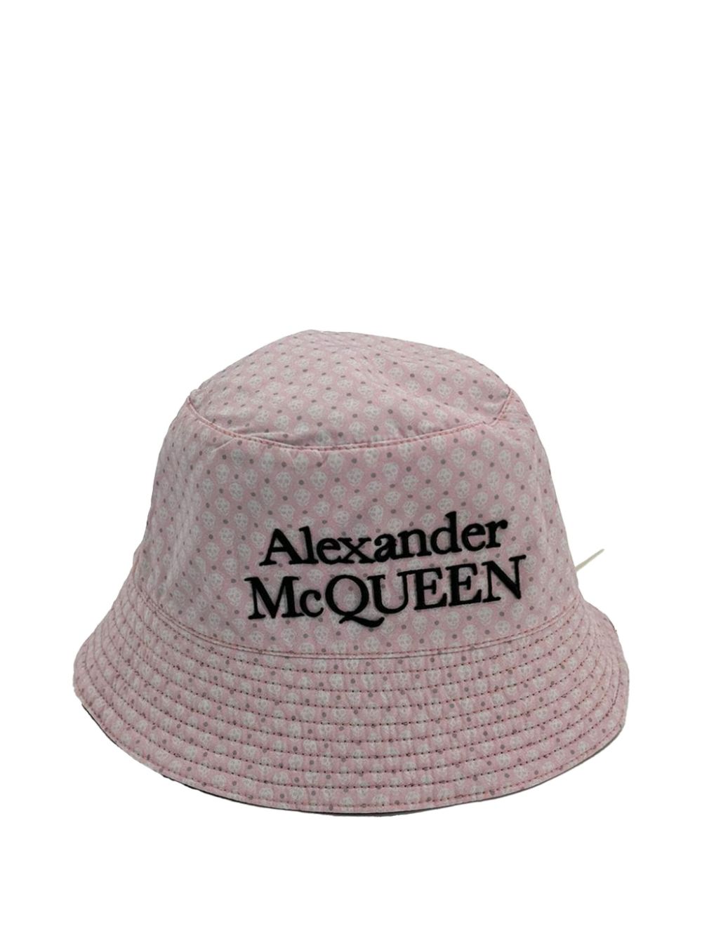 Alexander McQueen logo-embroidered reversible bucket hat - Zwart