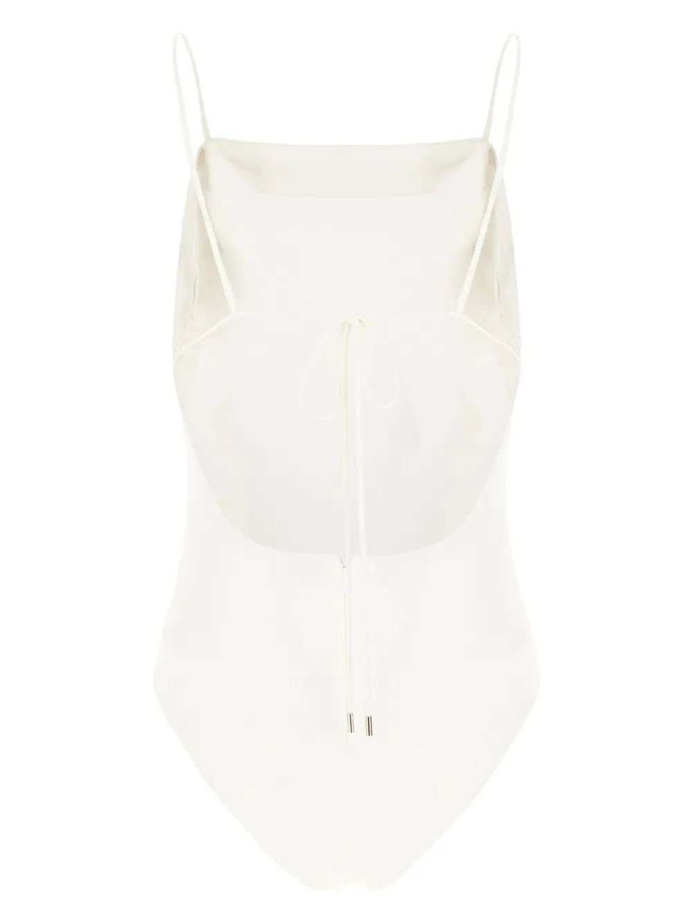 Max Mara Silk Bodysuit With Adjustable Straps And Back Tie In 中性色