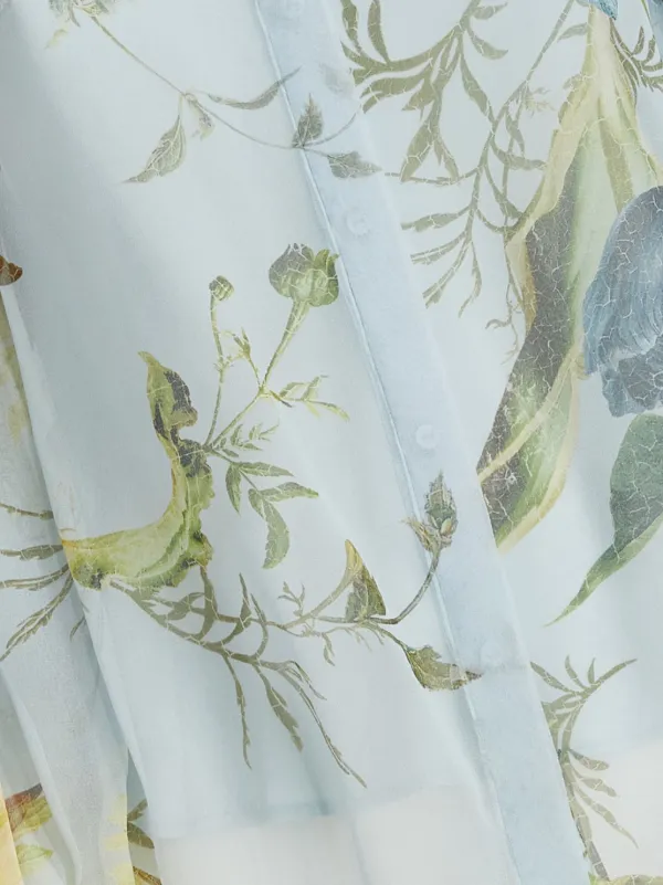 ERDEMシルクブラウス ERDEM プリント シルクブラウス | ブルー | FARFETCH JP