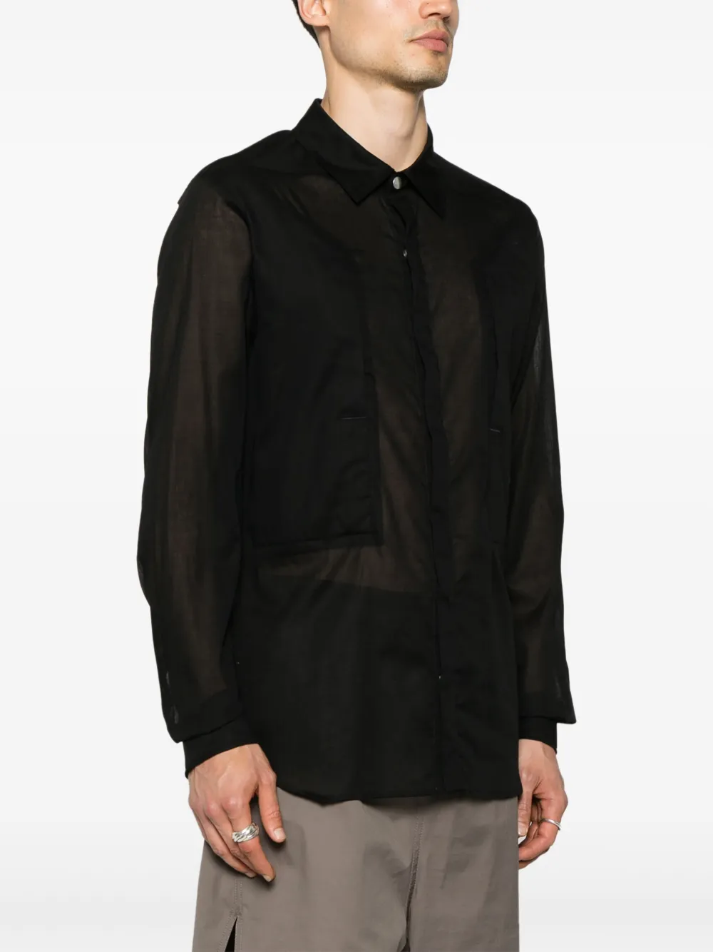 Rick Owens Overhemd met zak Zwart