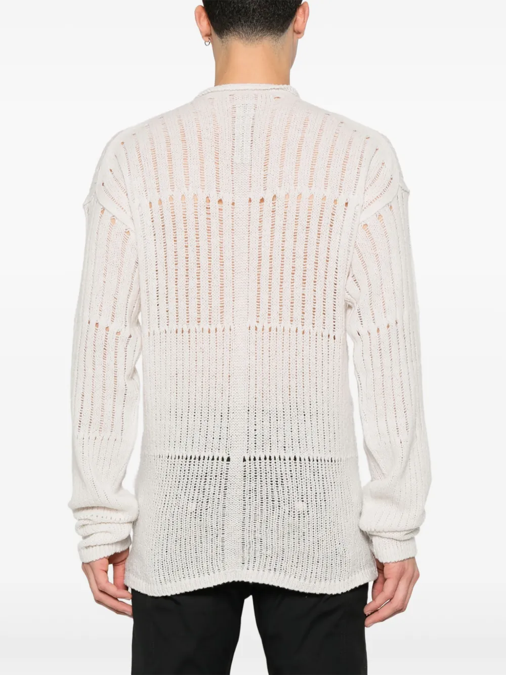 Rick Owens Pointelle-knit Sweater In White