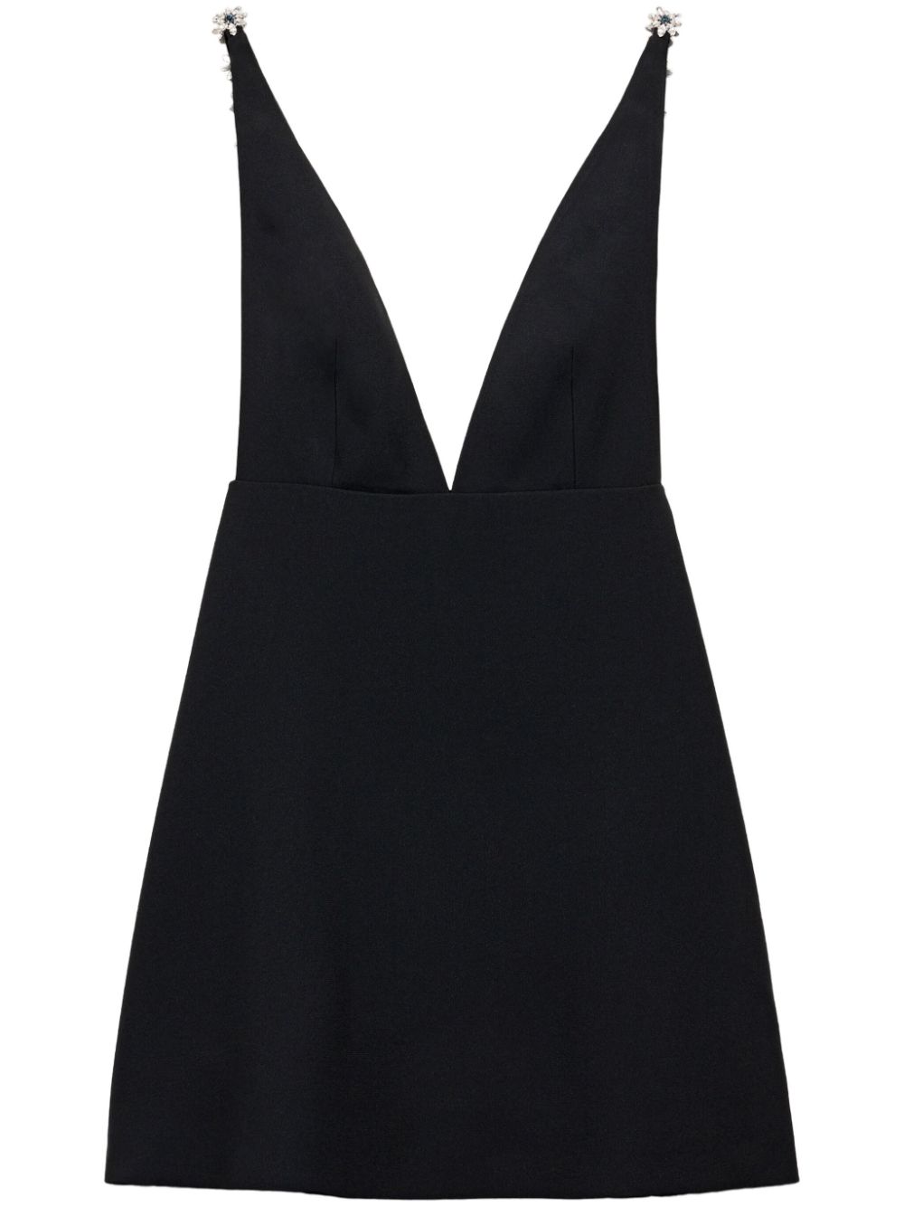 Prada embroidered sablé mini dress - Black