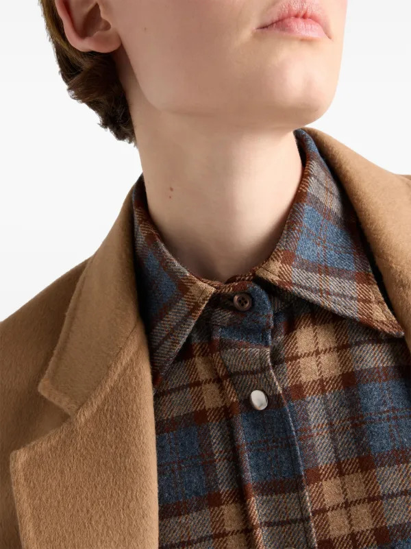 Prada チェック シャツ | ブラウン | FARFETCH JP