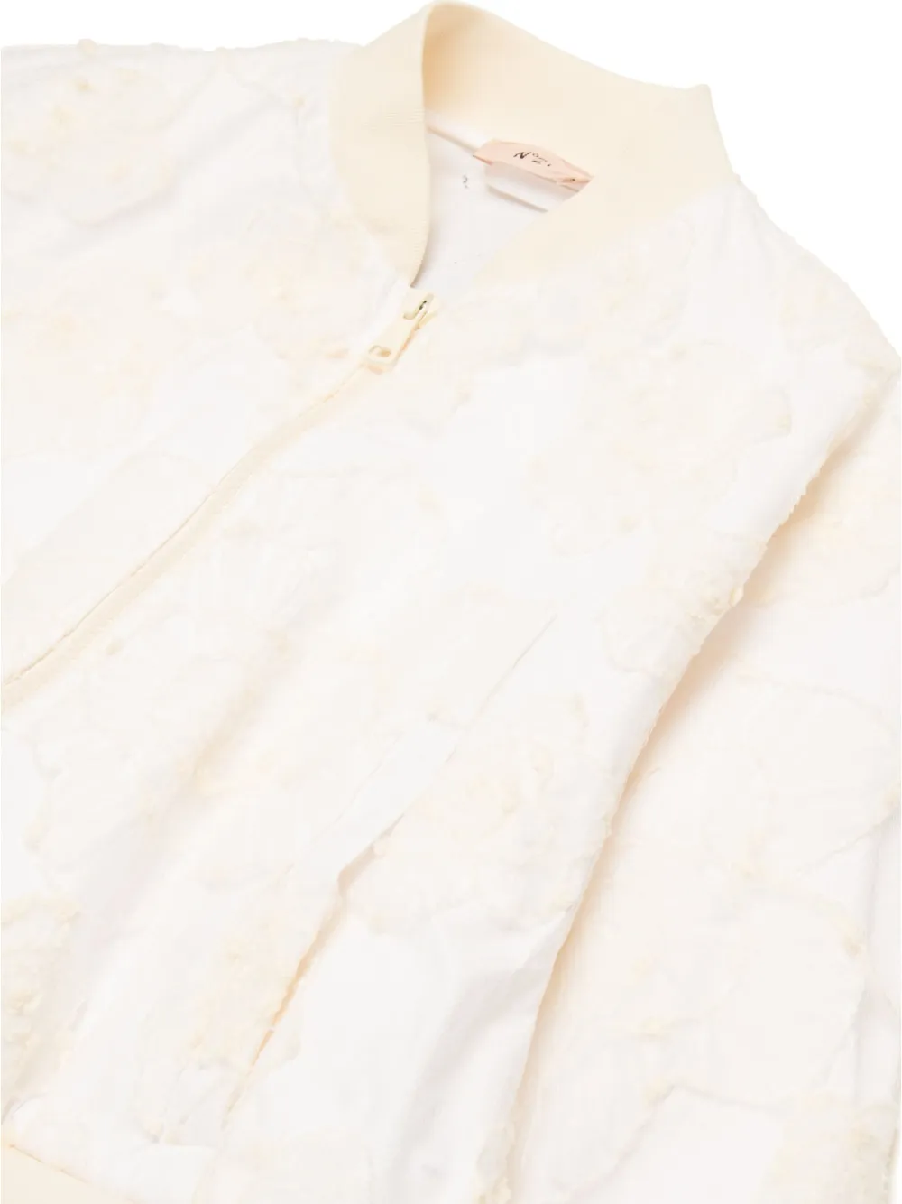 Nº21 Kids Bomberjack met jacquard Beige