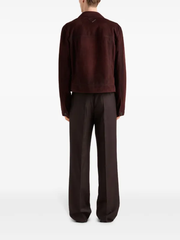 PRADA スエードジャケット ブラウン 最高級 本革 レザー *先着順 PRADA プラダ 23AW スエードジャケット カーコート ブルゾン 44