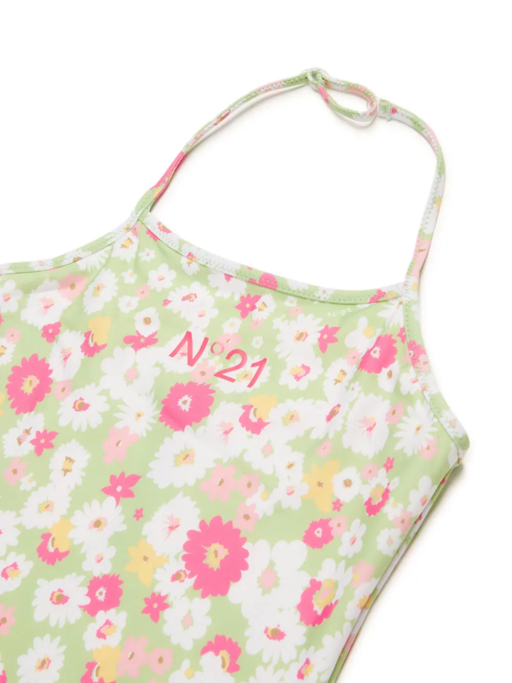 Nº21 Kids Badpak met bloemenprint Groen