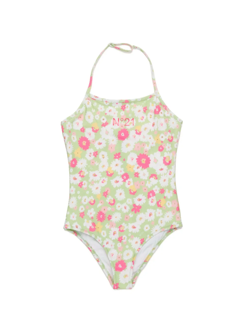 N°21 Floral One-piece Swimsuit In Green