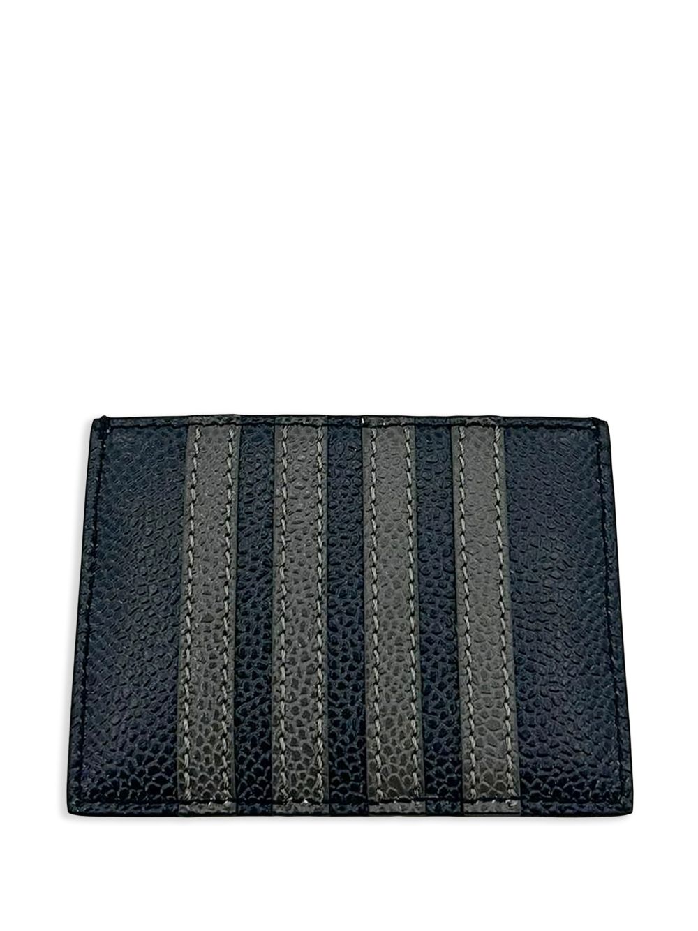 Thom Browne pebbled leather card holder - Blauw