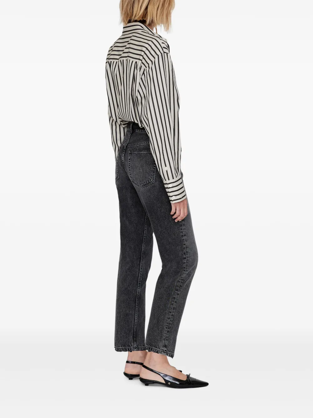 Shop Anine Bing Plaza Shirt In Black