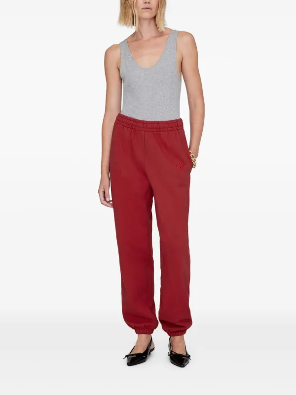 パンツ ANINE BING Women Straight Pants A 03 10598CO Red ANINE BING logo-embroidered Sweatpants | Red | FARFETCH