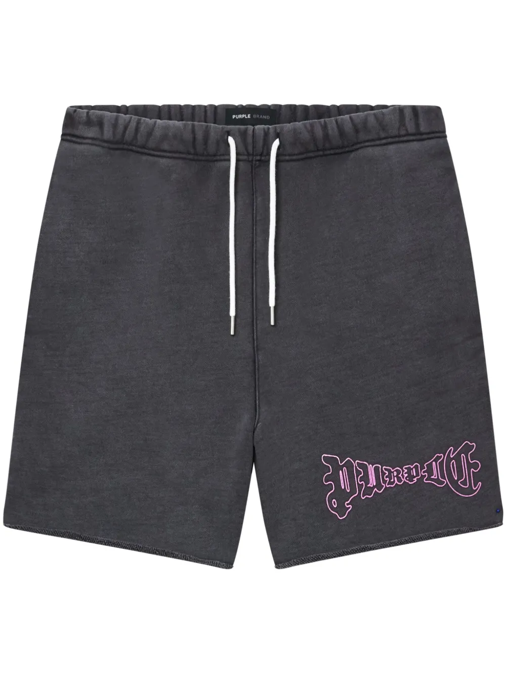 Purple Brand Arched Gothic Wordmark shorts Zwart