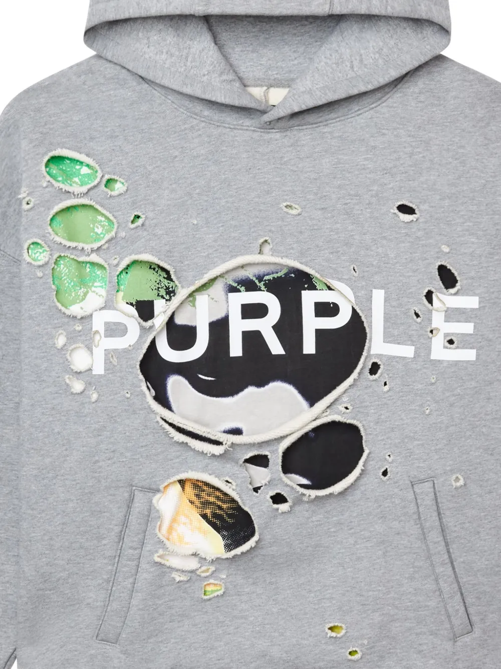 Purple Brand Wordmark hoodie met uitgesneden details - Grijs