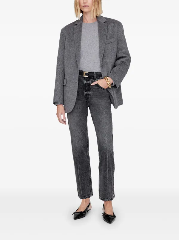 【関税込み】ANINE BING グレー Quinn テーラードジャケット ANINE BING Quinn Blazer | Grey | FARFETCH