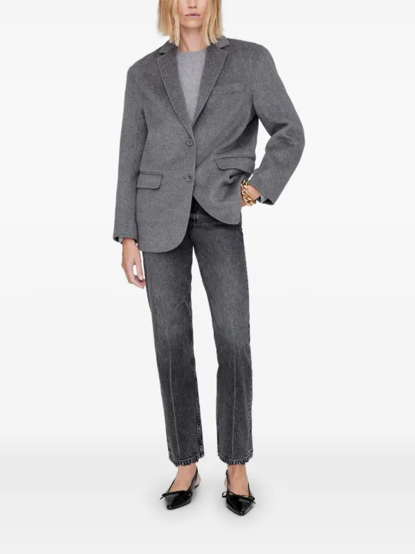 【関税込み】ANINE BING グレー Quinn テーラードジャケット ANINE BING Quinn Blazer | Grey | FARFETCH